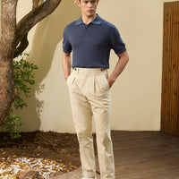 Cable Knit Short Sleeve Polo