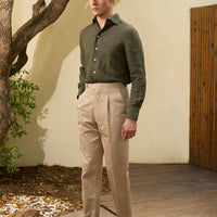 Olive Green Linen Shirt