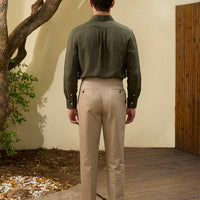 Cotton Single Reverse Pleated Chinos