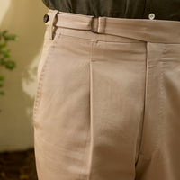 Cotton Single Reverse Pleated Chinos