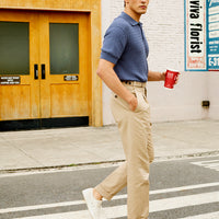 Cable Knit Short Sleeve Polo
