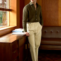 Olive Green Linen Shirt