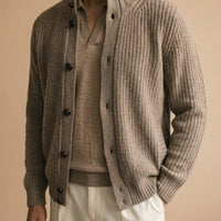 Cashmere Ribbed Cardigan Jacket