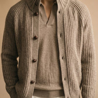 Cashmere Ribbed Cardigan Jacket