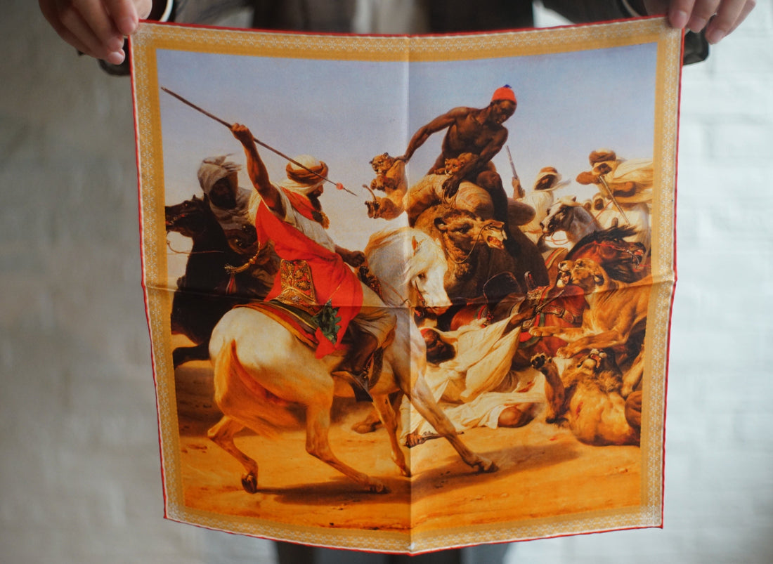 The Lion Hunt Pocket square
