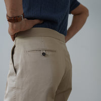 Cotton Single Reverse Pleated Chinos