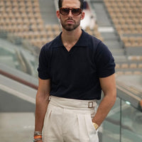 Short Sleeve Knitted Polo