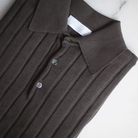 Short Sleeve Stripes Knitted Polo