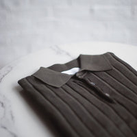 Short Sleeve Stripes Knitted Polo