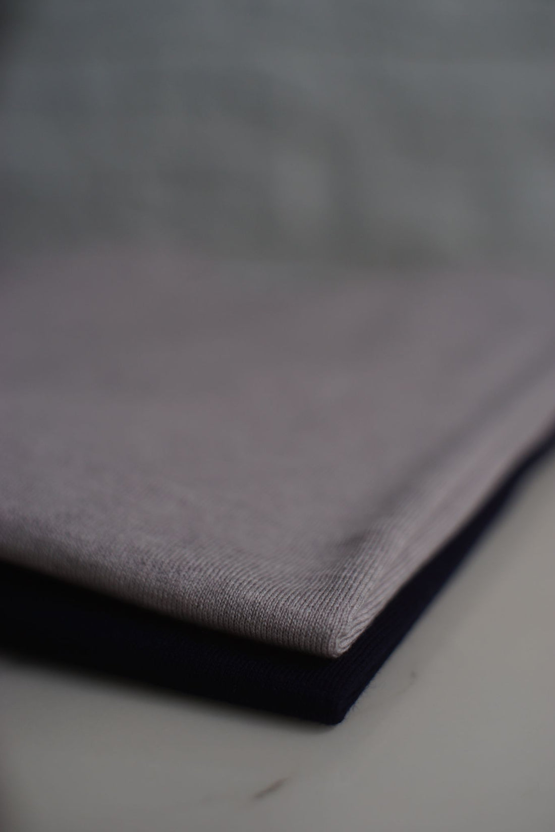 Short Sleeve Knitted Tee (Light Grey, Navy)