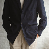 Navy Seersucker Caribbean Overshirt Jacket