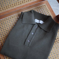 Olive Low Gauge Knit Polo