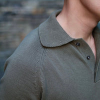 Olive Low Gauge Knit Polo