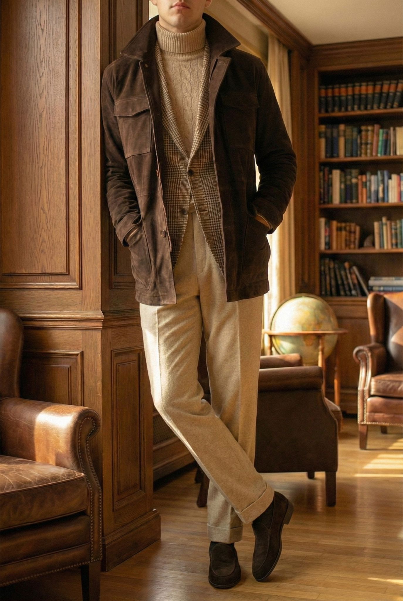 Chocolate Brown Lamb Suede Field Jacket [Made-to-Measure (MTM