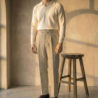 Ecru White Long Sleeve Polo