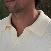 Ecru White Long Sleeve Polo