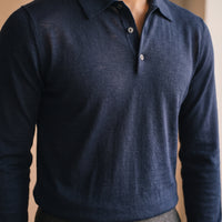 The Superfine Merino Long-Sleeve Knit Polo