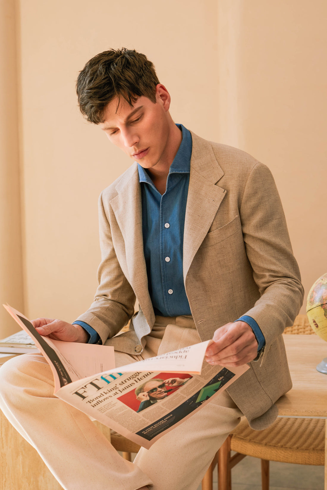 Beige Wool Linen Sport Jacket