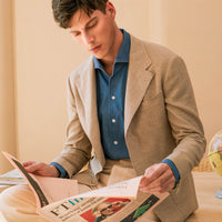 Beige Wool Linen Sport Jacket
