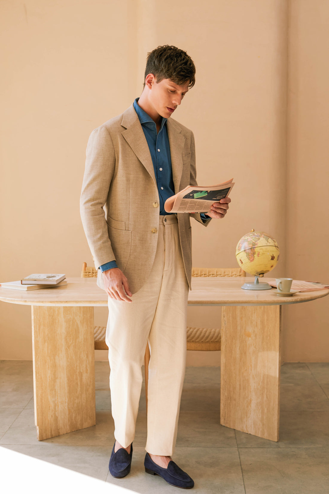 Beige Wool Linen Sport Jacket