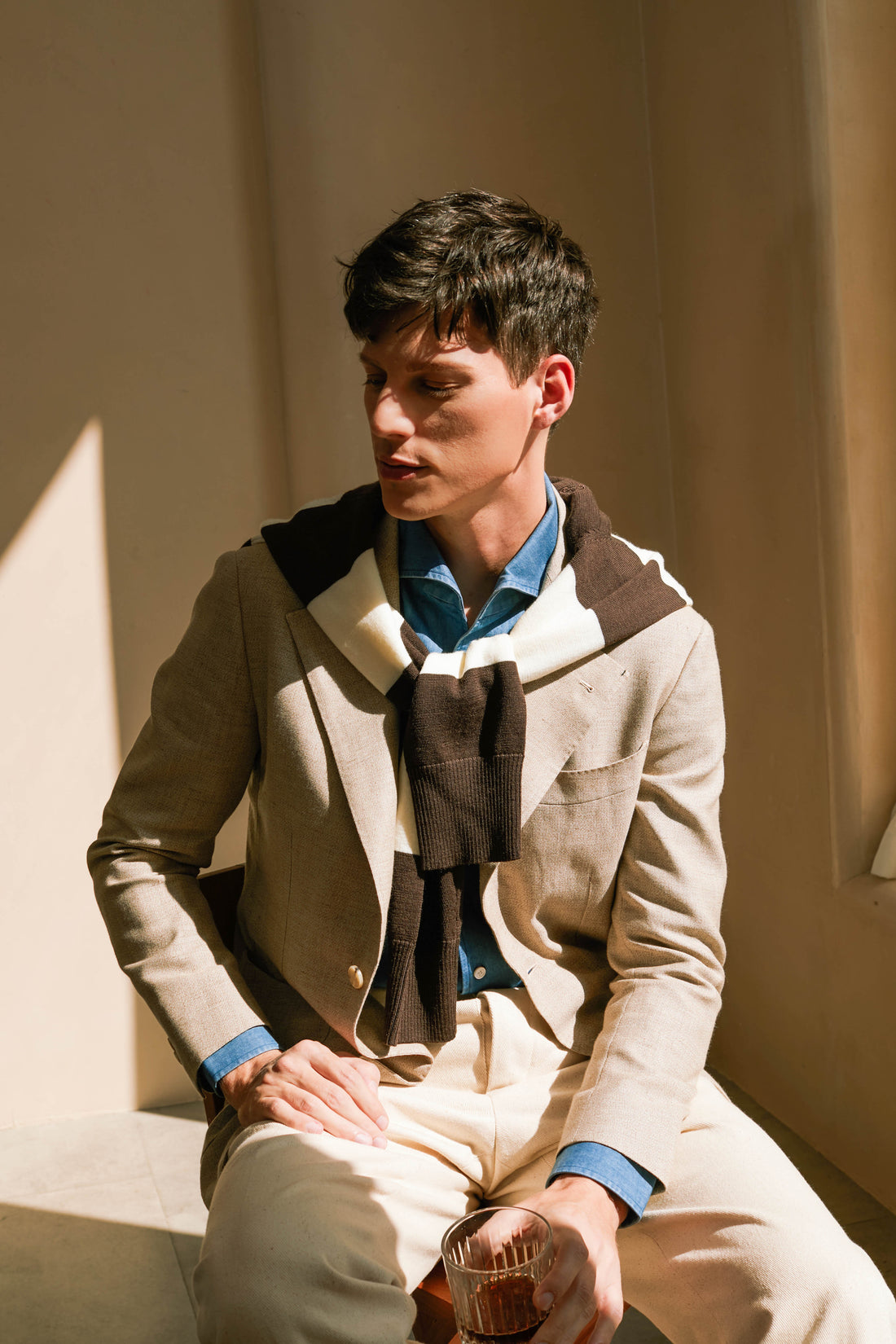Beige Wool Linen Sport Jacket