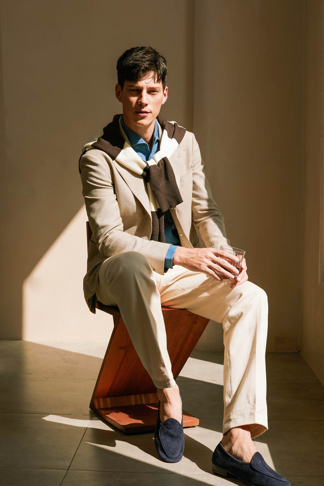 Beige Wool Linen Sport Jacket