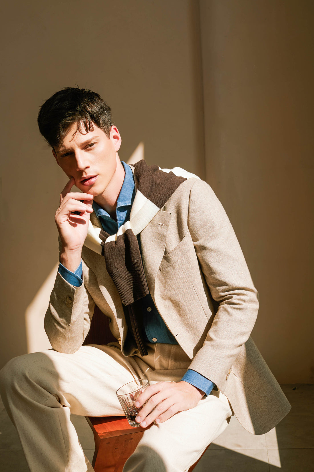 Beige Wool Linen Sport Jacket