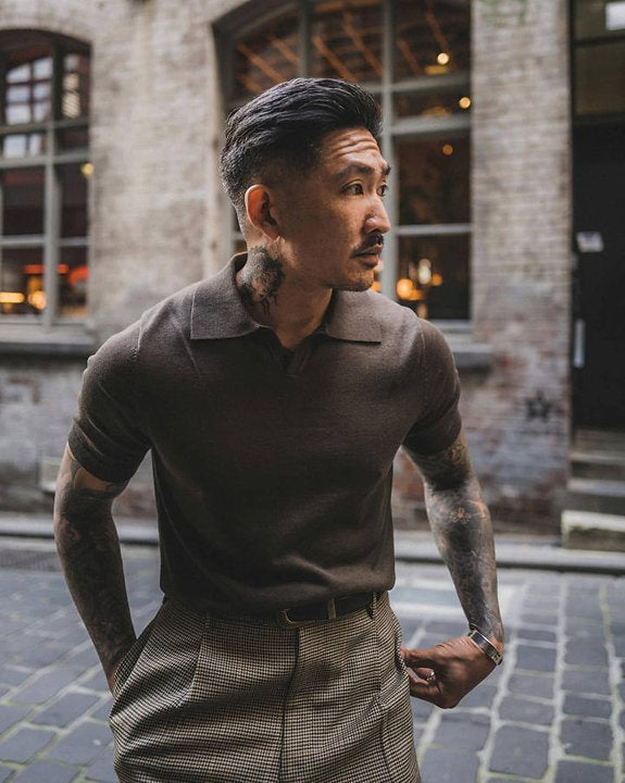 Short Sleeve Knitted Polo