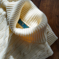 Off White Cable Knit Turtleneck