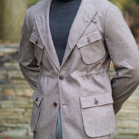 Brown Herringbone Teba Field Jacket