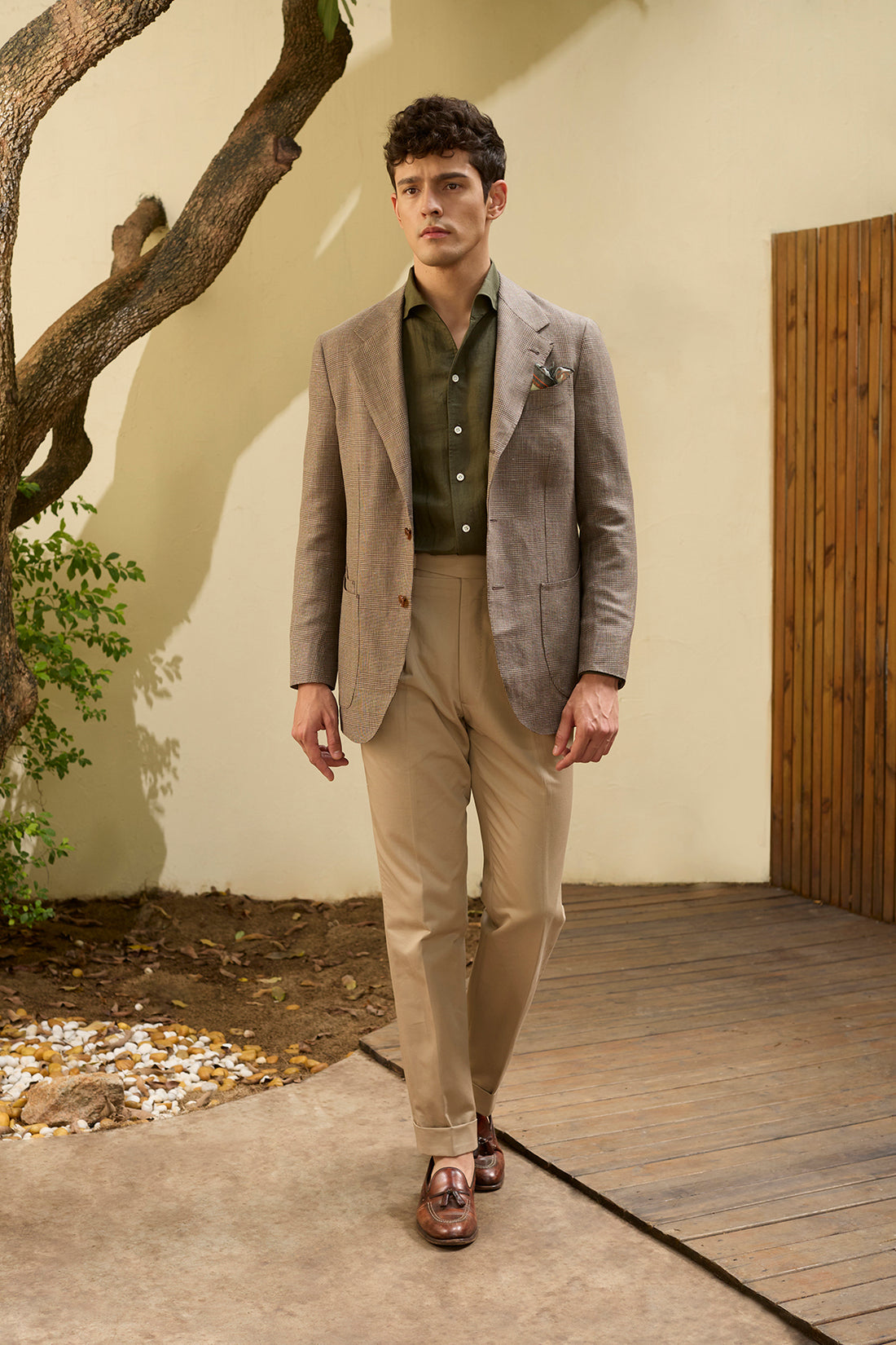 Brown Wool Linen POW Jacket