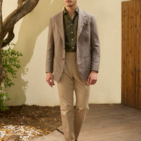 Brown Wool Linen POW Jacket