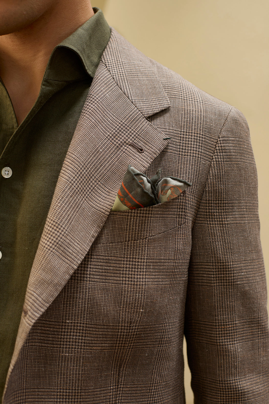 Brown Wool Linen POW Jacket