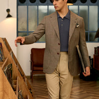 Brown Wool Linen POW Jacket