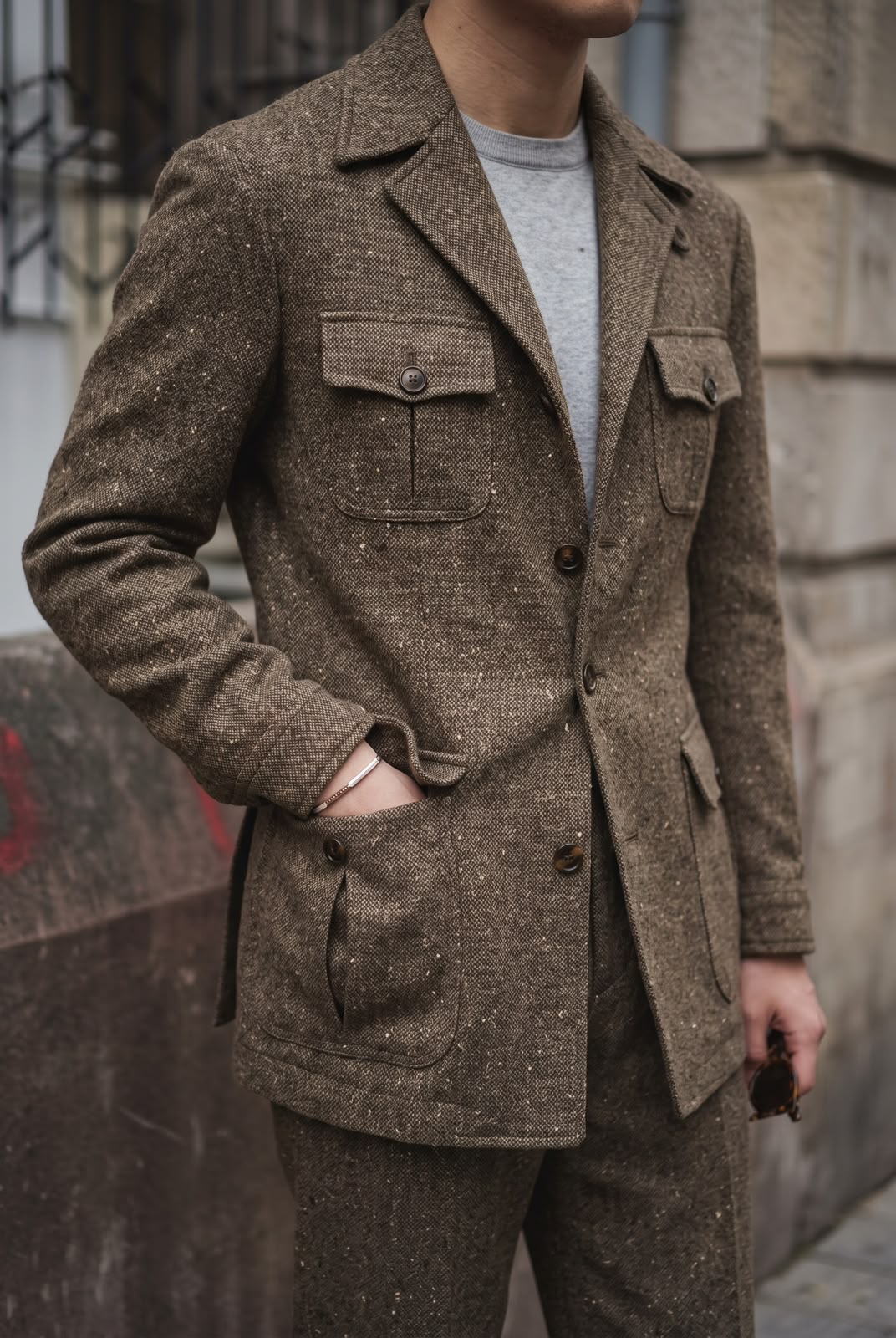 Donegal tweed safari Jacket