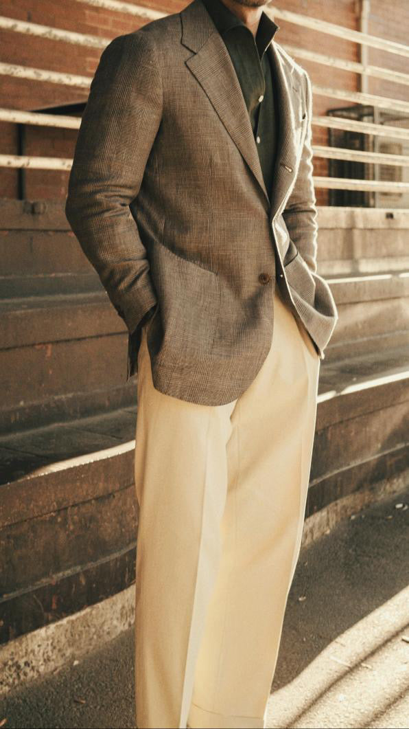 Brown Wool Linen POW Jacket