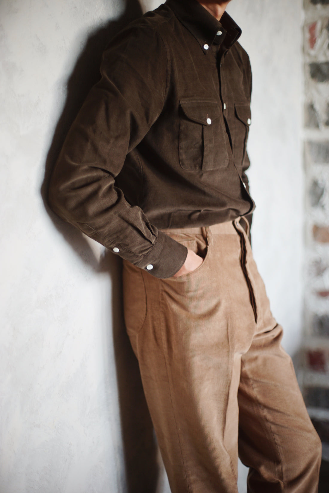 Green Corduroy Worker Shirt