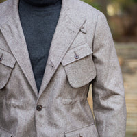 Brown Herringbone Teba Field Jacket