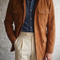 Camel Lamb Suede Field Jacket [Made-to-Measure (MTM)]