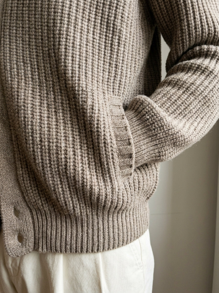 Cashmere Ribbed Cardigan Jacket