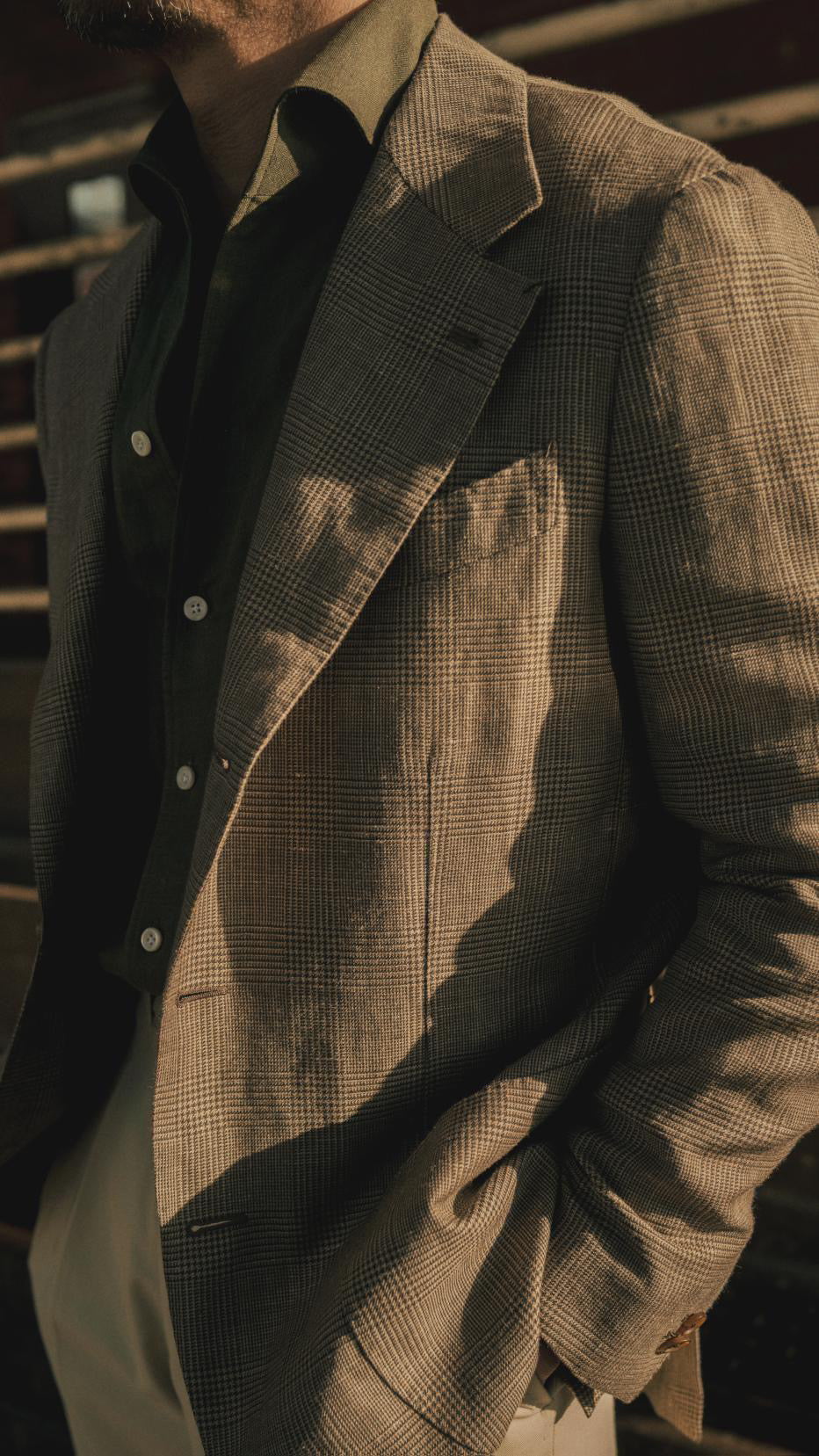 Brown Wool Linen POW Jacket