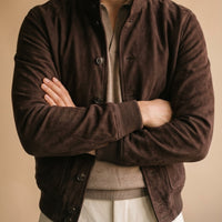 Chocolate Brown Lamb Suede A1 Jacket [Made-to-Measure (MTM)]
