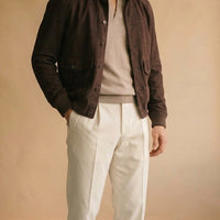 Chocolate Brown Lamb Suede A1 Jacket [Made-to-Measure (MTM)]