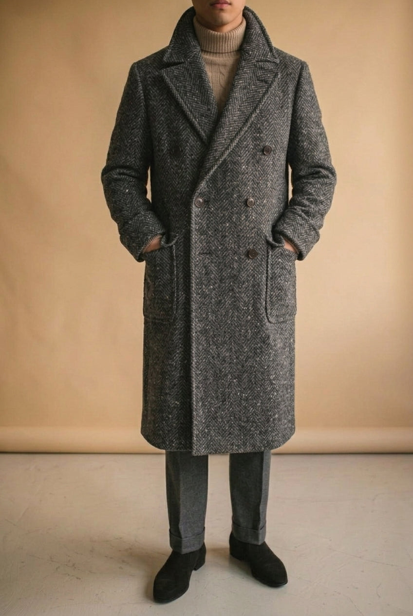 Marling & Evans Donegal Herringbone Polo Coat [Made-to-Measure (MTM)]