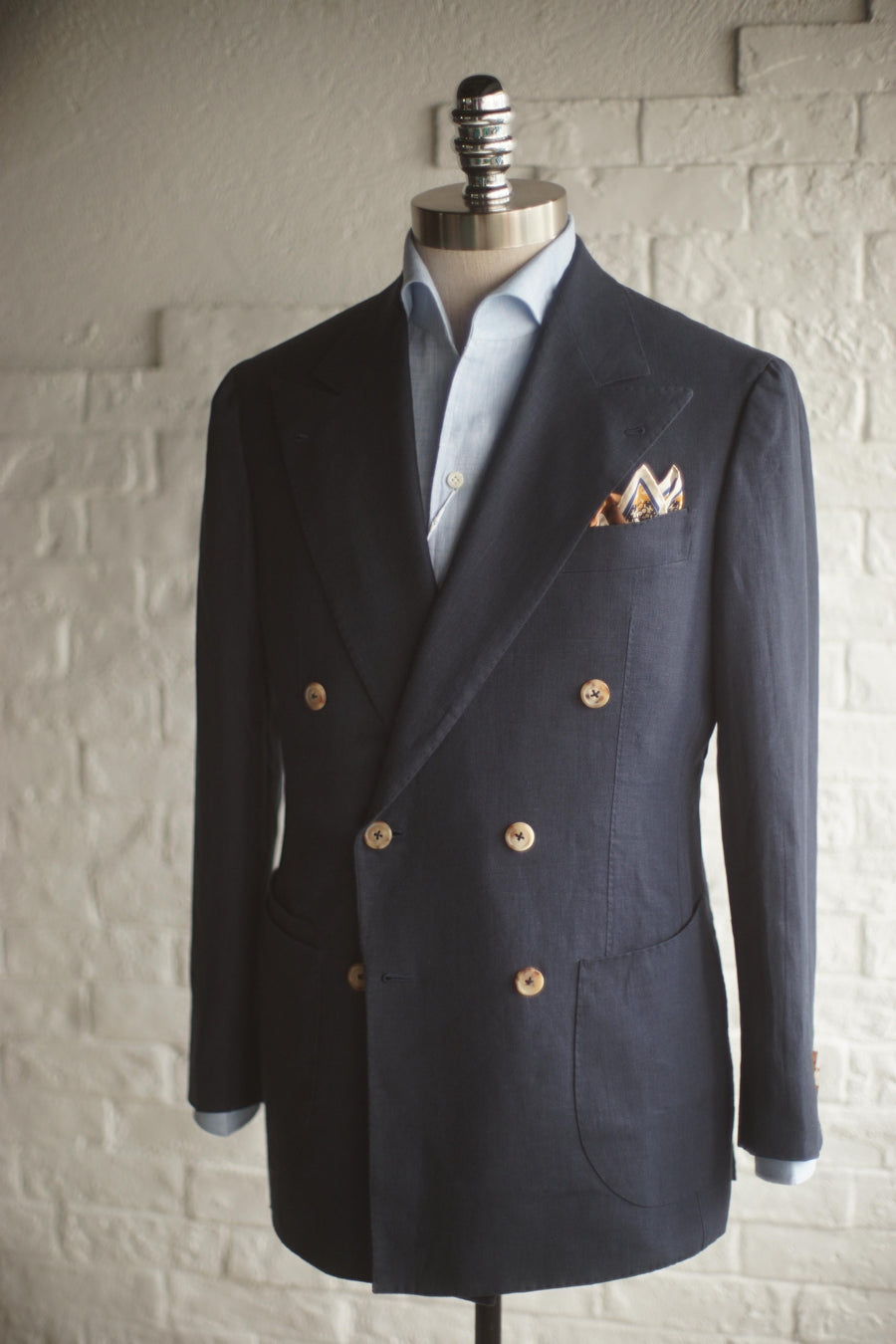 Maison Hellard - Navy Linen Sport Jacket [Made-to-Measure (MTM)]