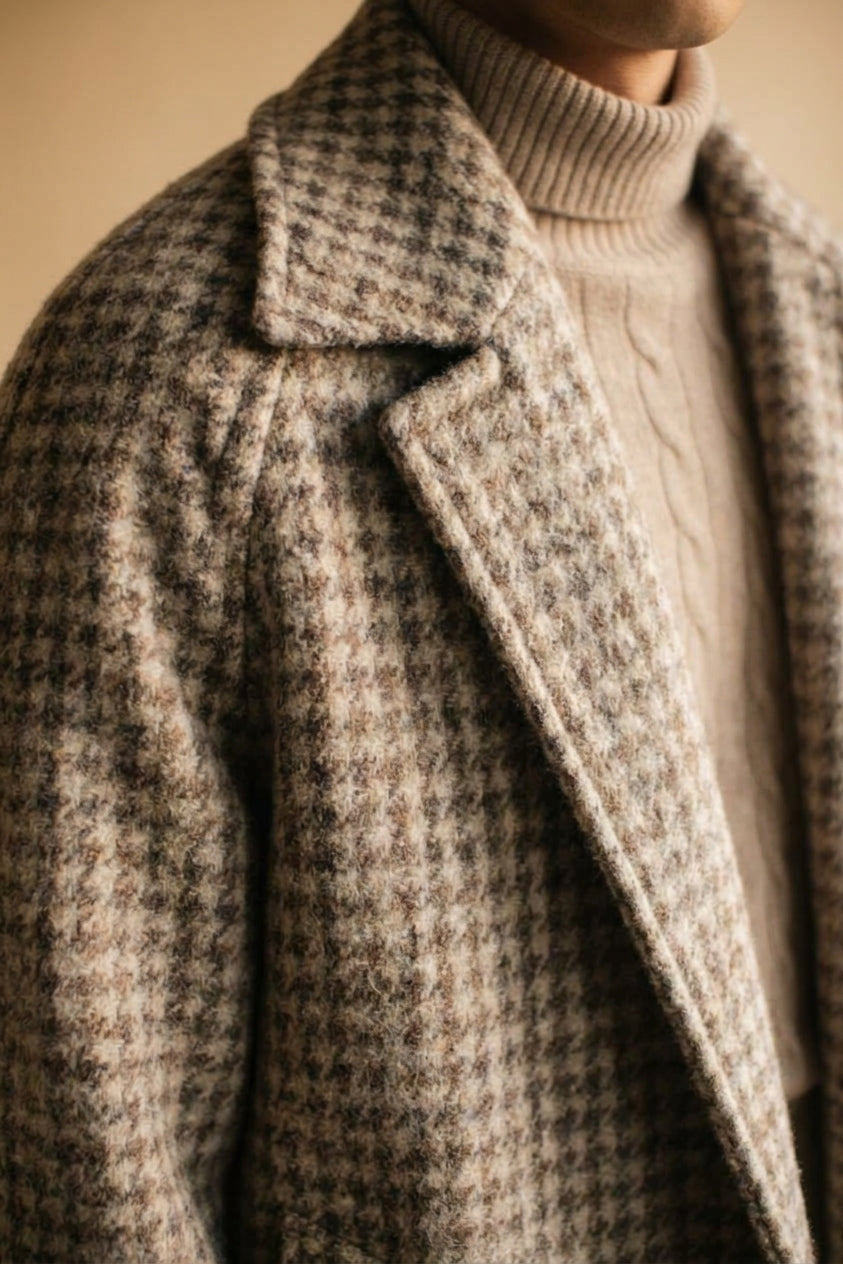 Meltham Mills Undyed Shetland Wool Raglan Overcoat [Made-to-Measure (MTM)]