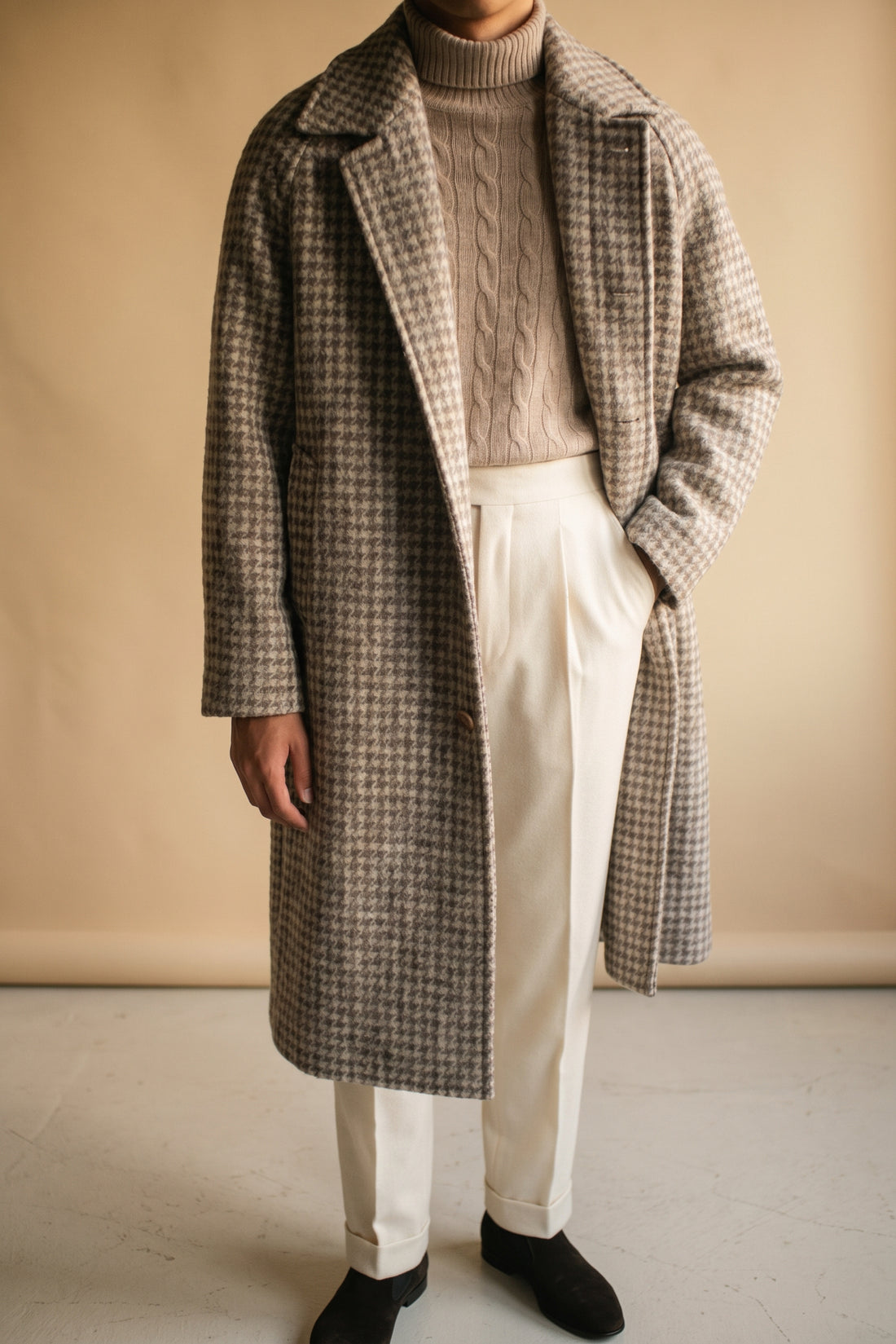Meltham Mills Undyed Shetland Wool Raglan Overcoat [Made-to-Measure (MTM)]