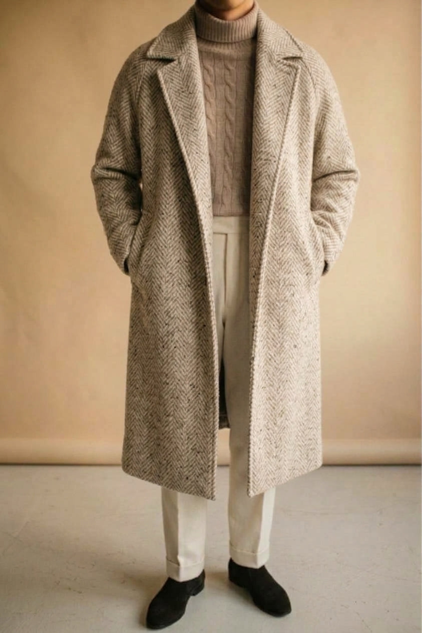 Meltham Mills Heather Donegal Raglan Overcoat [Made-to-Measure (MTM)]