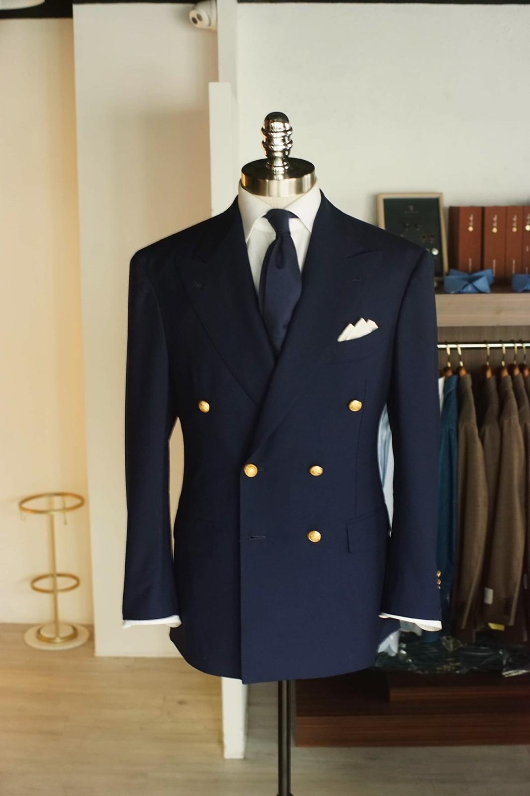 Navy Wool DB Jacket [Made-to-Measure (MTM)]