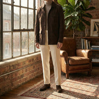 Chocolate Brown Lamb Suede Overshirt [Made-to-Measure (MTM)]